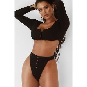 JLux Label, Ribbed Long Sleeve Bikini
